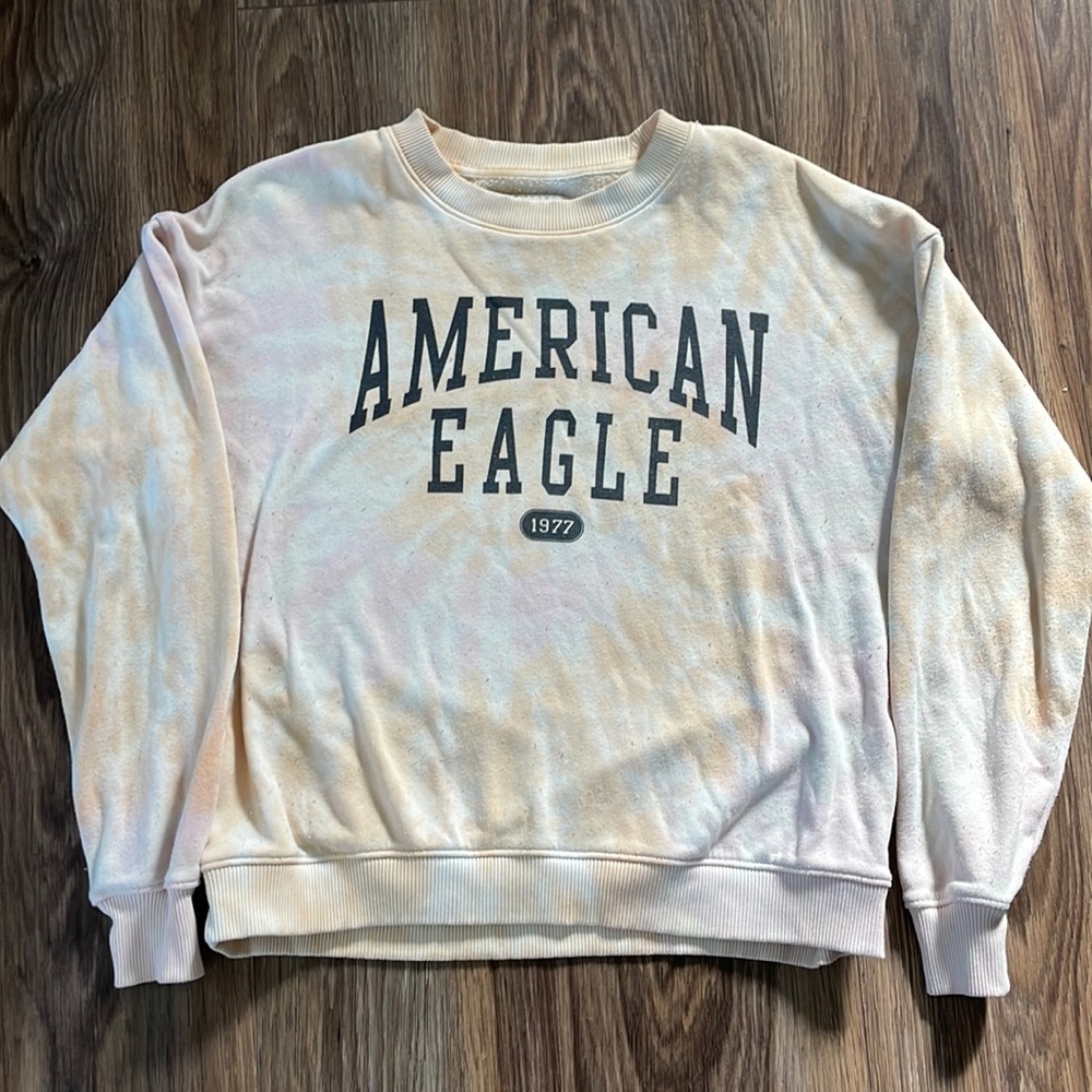 American Eagle Tie-Dye Crewneck - Women’s XS Pink/White/Orange
